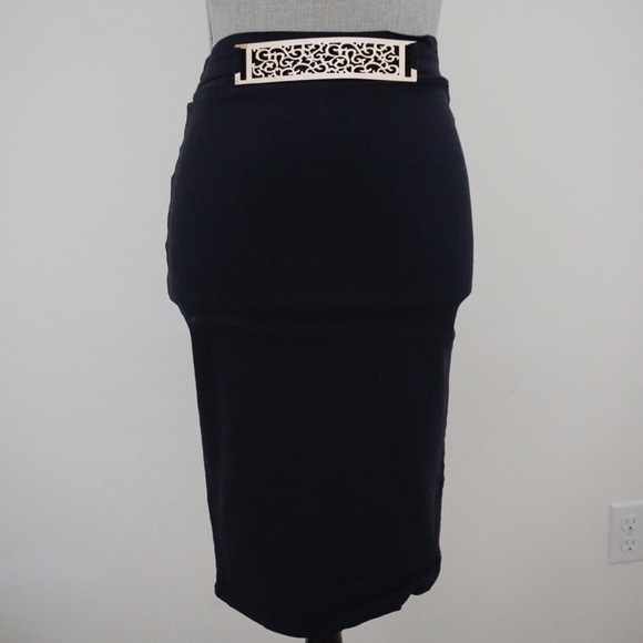 Navy Blue Pencil Skirt - Picture 1 of 5